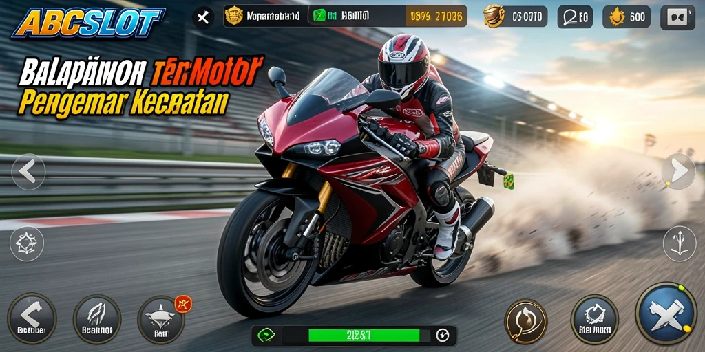 Gameplay <strong>ABCSLOT</strong> yang mendebarkan di lintasan balap.