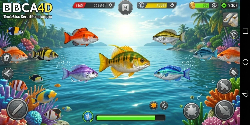 Tampilan gameplay BBCA4D menampilkan aksi tembak ikan yang seru dan menarik.