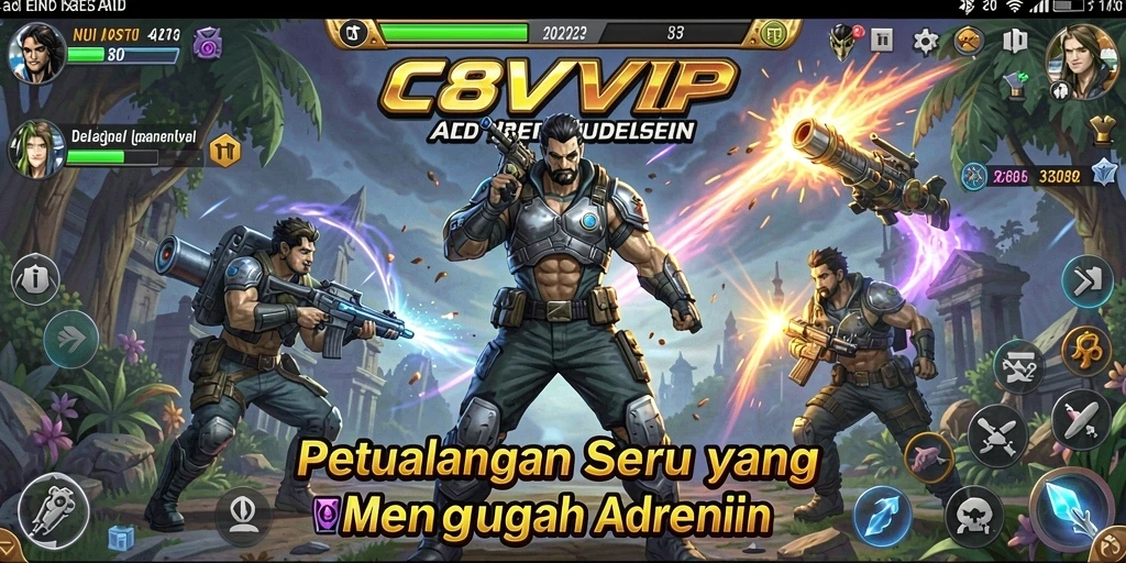 Tampilan gameplay C8VIP menampilkan aksi petualangan yang mendebarkan.
