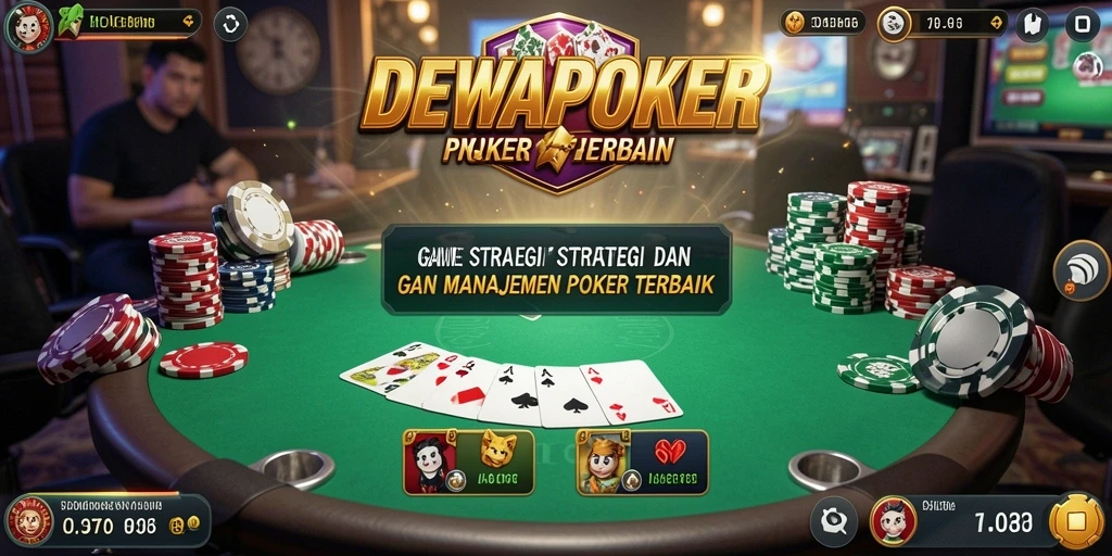 Screenshot gameplay DEWAPOKER menampilkan aksi poker yang intens dan strategi seru.