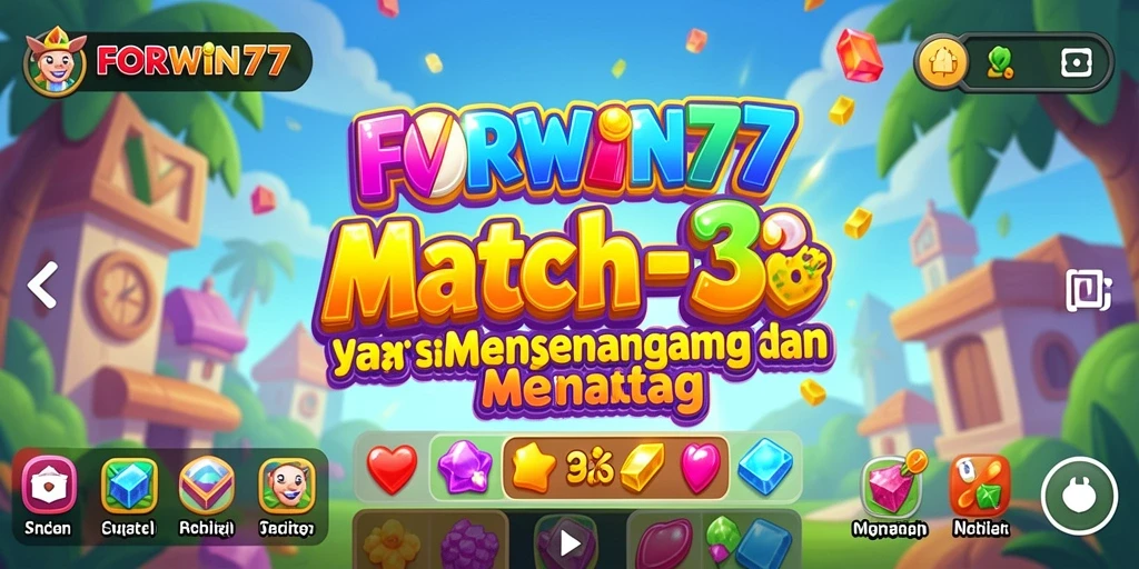 Tampilan gameplay yang menarik di FORWIN77 dengan tantangan Match-3.