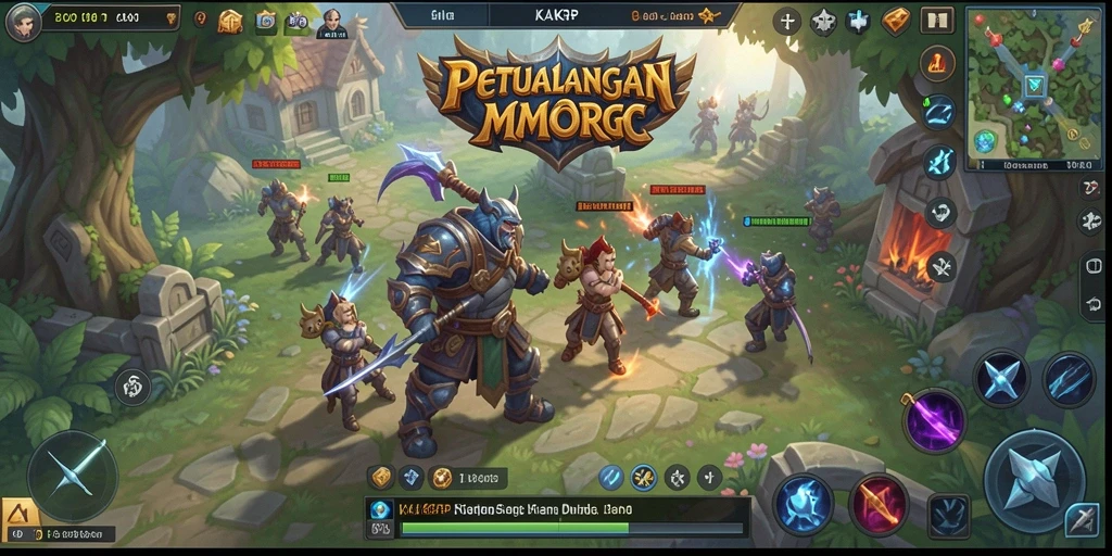 Tampilan gameplay KAKRP yang penuh aksi dalam dunia MMORPG.