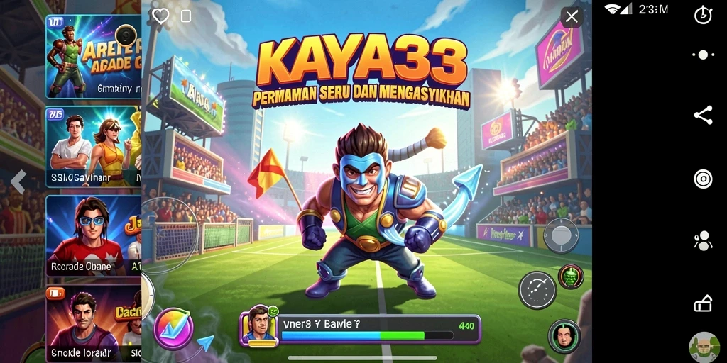 Tangkapan layar KAYA33 menampilkan aksi gameplay arcade yang seru.
