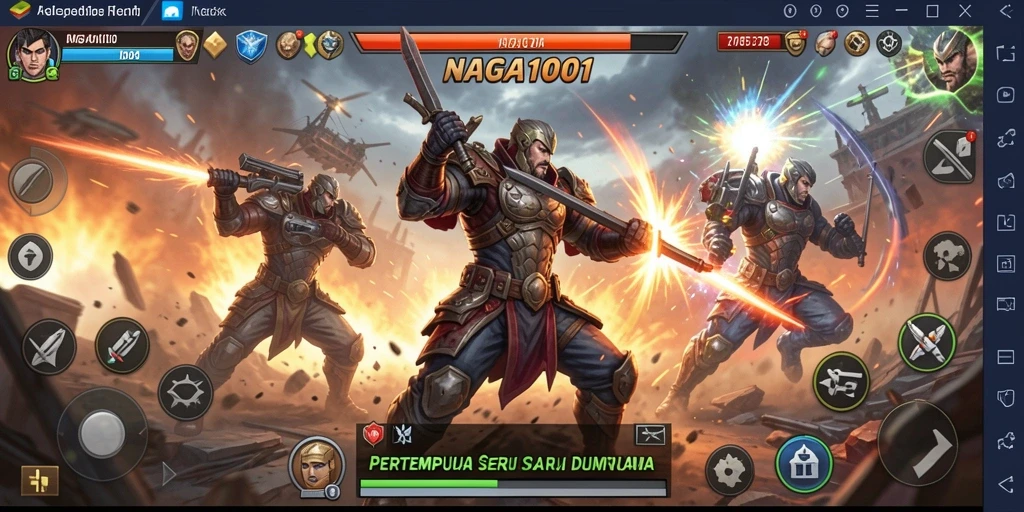 Screenshot gameplay NAGA1001 menampilkan aksi pertempuran yang mendebarkan.