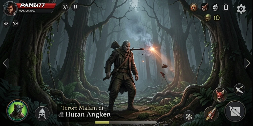 Gameplay seram di hutan yang angker.