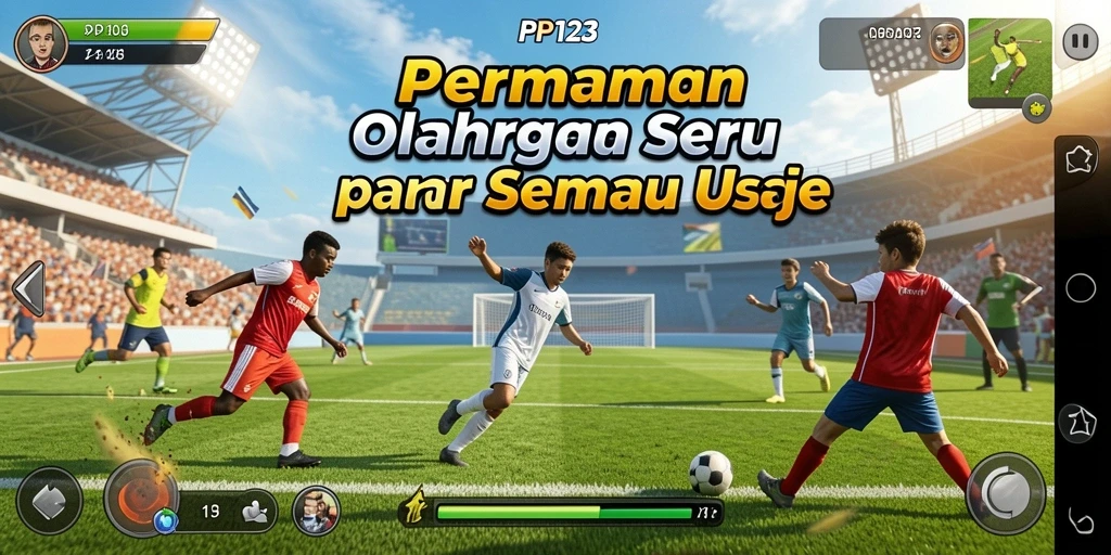 Tampilan menarik dari gameplay PP123 yang menampilkan aksi olahraga yang mendebarkan.