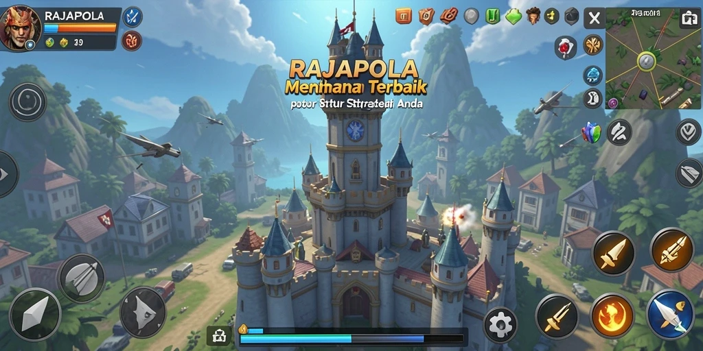 Menampilkan gameplay seru dan strategi menara di RAJAPOLA.