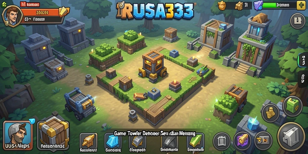Tangkapan layar gameplay RUSA33 menunjukkan aksi pertahanan menara yang mendebarkan.