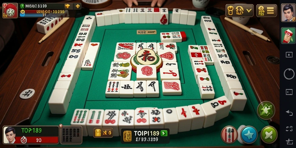 Tampilan gameplay seru dalam permainan Mahjong TOPI189.